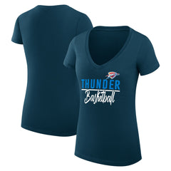 Oklahoma City Thunder G-III 4Her by Carl Banks Women's Super-Slim Fit Lightweight Team Sport V-Neck T-Shirt Navy - NBA