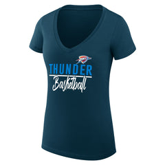 Oklahoma City Thunder G-III 4Her by Carl Banks Women's Super-Slim Fit Lightweight Team Sport V-Neck T-Shirt Navy - NBA