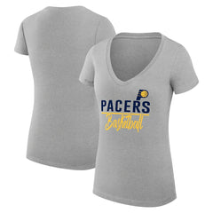 Indiana Pacers G-III 4Her by Carl Banks Women's Super-Slim Fit Lightweight Team Sport V-Neck T-Shirt Heather Gray - NBA