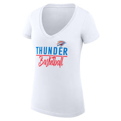 Oklahoma City Thunder G-III 4Her by Carl Banks Women's Super-Slim Fit Lightweight Team Sport V-Neck T-Shirt White - NBA