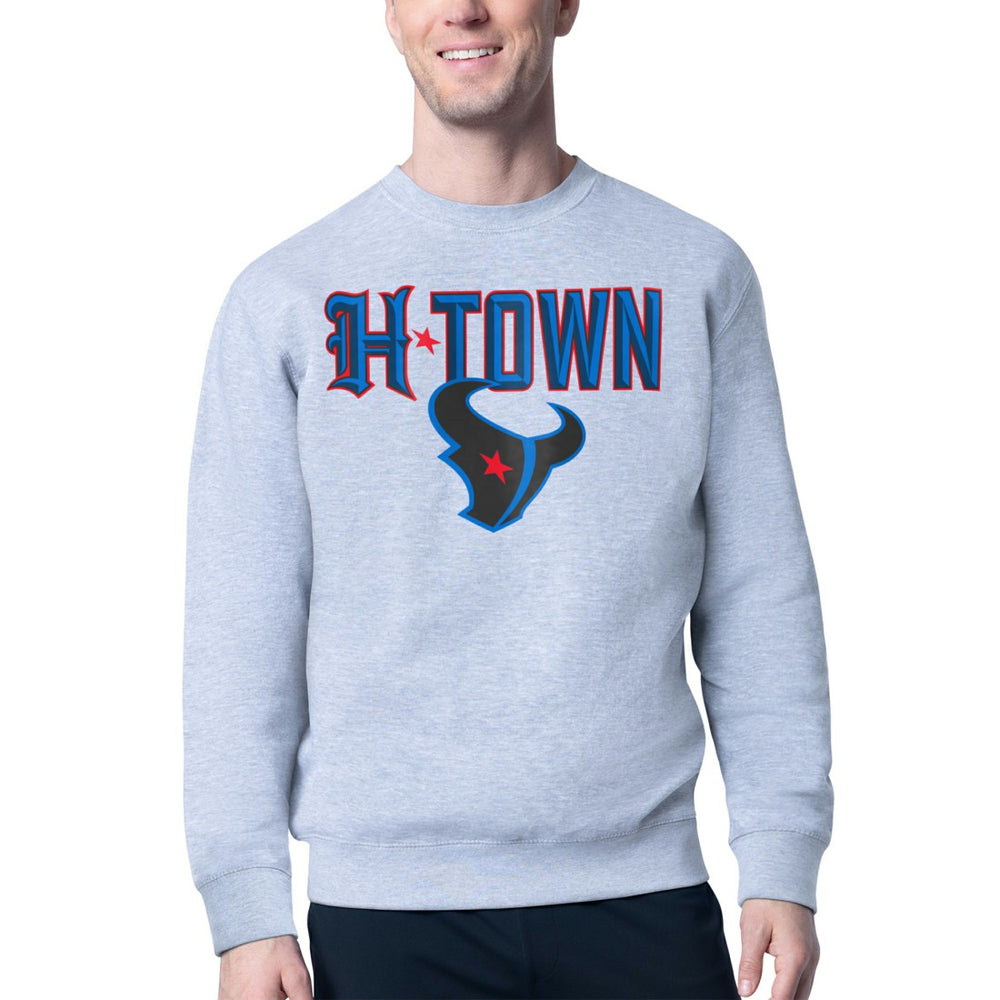 Houston Texans Starter H-Town Graphic Fleece Pullover Sweatshirt Heather Gray | NFL