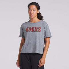 San Francisco 49ers Women's Swing Pass Tri-Blend Boxy T-Shirt Heather Gray | Fanatics
