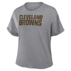 Cleveland Browns Women's Swing Pass Tri-Blend Boxy T-Shirt Heather Gray | Fanatics
