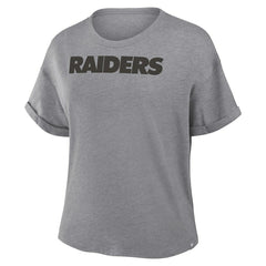 Las Vegas Raiders Women's Swing Pass Tri-Blend Boxy T-Shirt Heather Gray | Fanatics
