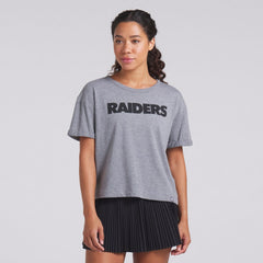 Las Vegas Raiders Women's Swing Pass Tri-Blend Boxy T-Shirt Heather Gray | Fanatics
