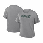 Green Bay Packers Women's Swing Pass Tri-Blend Boxy T-Shirt Heather Gray | Fanatics