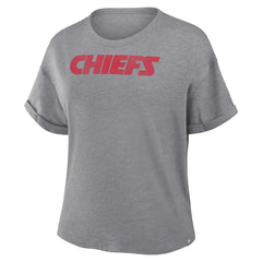 Kansas City Chiefs Women's Swing Pass Tri-Blend Boxy T-Shirt Heather Gray | Fanatics
