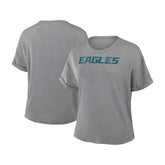 Philadelphia Eagles Women's Swing Pass Tri-Blend Boxy T-Shirt Heather Gray | Fanatics