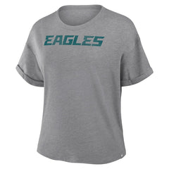 Philadelphia Eagles Women's Swing Pass Tri-Blend Boxy T-Shirt Heather Gray | Fanatics