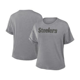 Pittsburgh Steelers Women's Swing Pass Tri-Blend Boxy T-Shirt Heather Gray | Fanatics