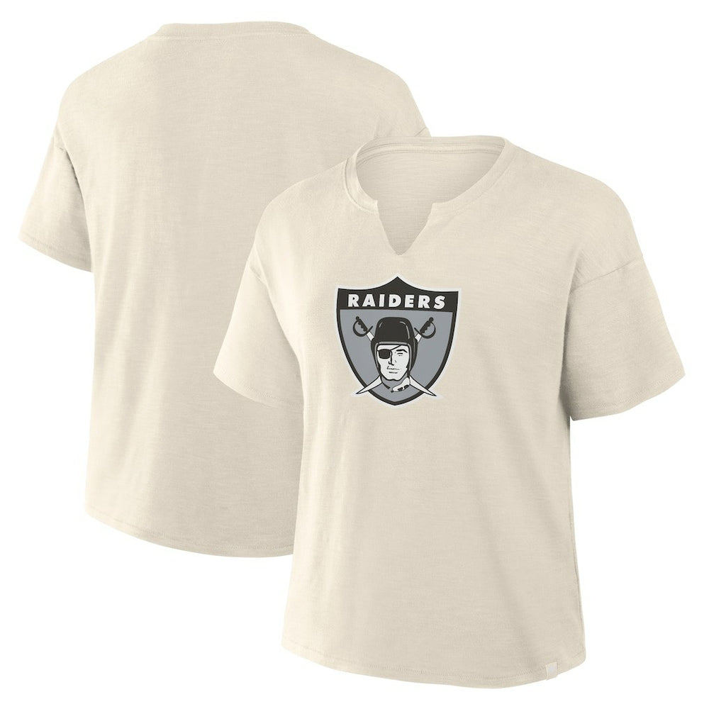 Las Vegas Raiders Women's Trick Play Slub Boxy T-Shirt Cream | Fanatics