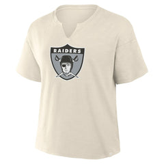 Las Vegas Raiders Women's Trick Play Slub Boxy T-Shirt Cream | Fanatics