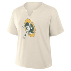 Green Bay Packers Women's Trick Play Slub Boxy T-Shirt Cream | Fanatics