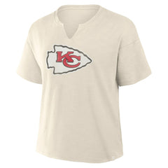 Kansas City Chiefs Women's Trick Play Slub Boxy T-Shirt Cream | Fanatics