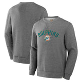 Miami Dolphins Loop Terry Pullover Sweatshirt Heather Gray | Fanatics