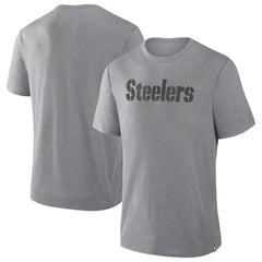 Pittsburgh Steelers Pass Rush Tri-Blend T-Shirt Heather Gray | Fanatics