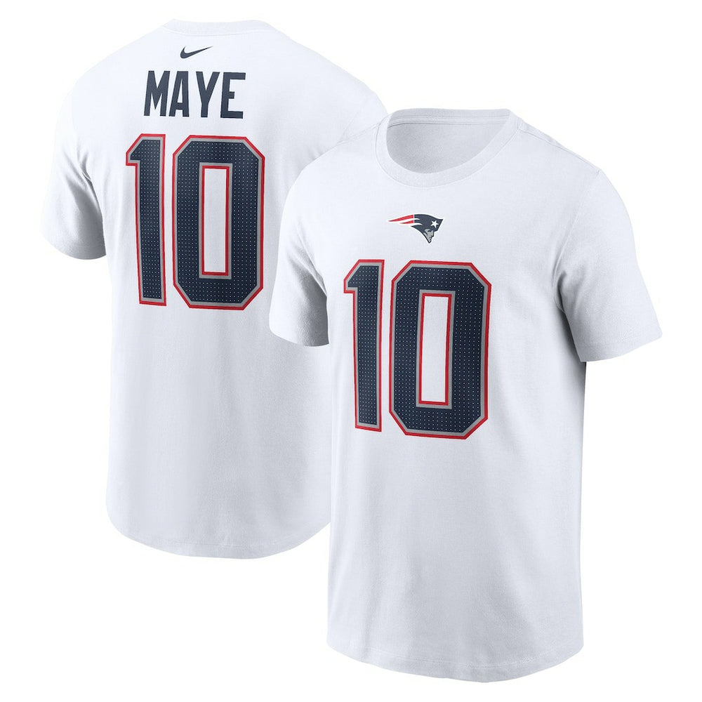 Drake Maye New England Patriots Player Name & Number T-Shirt White | Nike for Sale