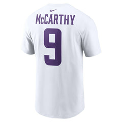 J.J. McCarthy Minnesota Vikings Player Name & Number T-Shirt White | Nike for Sale