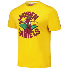 Jayden Daniels Washington Commanders Homage Unisex Caricature Player Tri-Blend T-Shirt Gold | NFL