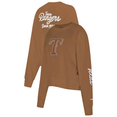Texas Rangers Pro Standard Women's Paint The City Pullover Cropped Sweatshirt - MLB