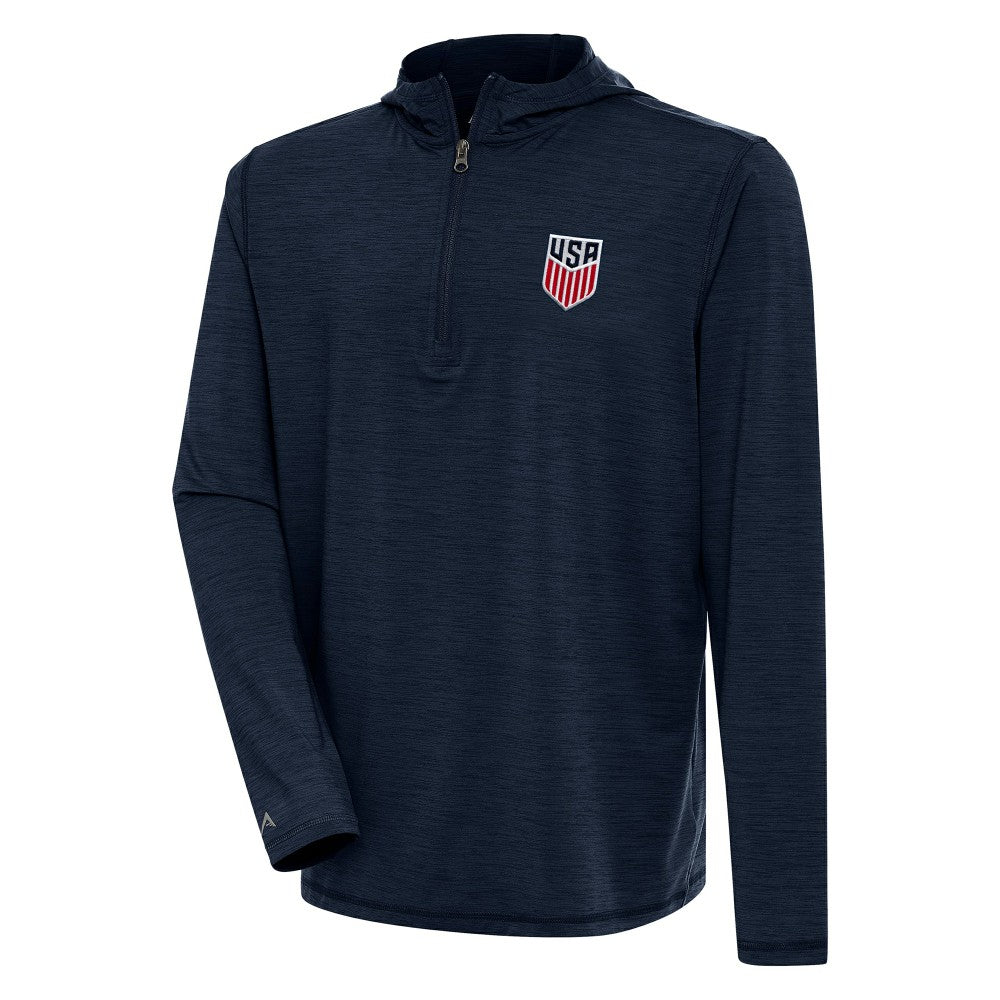 USMNT Antigua Tidy Quarter-Zip Hoodie Heather Navy - FIFA World CUP