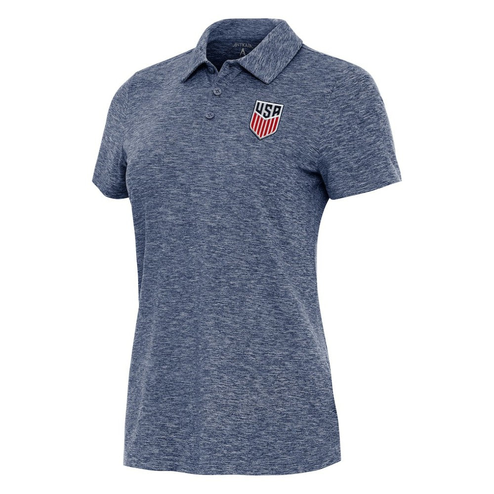 USMNT Antigua Women's Matter Polo Heather Navy - FIFA World CUP