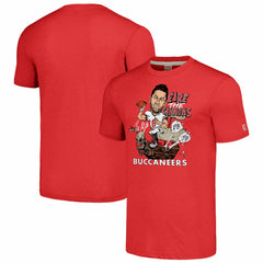Baker Mayfield Tampa Bay Buccaneers Homage Unisex Caricature Player Graphic Tri-Blend T-Shirt Red | NFL