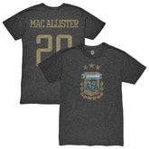 Alexis Mac Allister Argentina National Team 1863FC Player Retro Tri-Blend T-Shirt Heather Black - FIFA World CUP