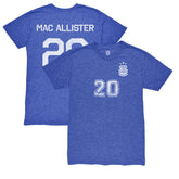 Alexis Mac Allister Argentina National Team 1863FC Retro Name & Number Tri-Blend T-Shirt Blue - FIFA World CUP