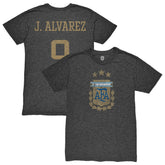 Julián Álvarez Argentina National Team 1863FC Player Retro Tri-Blend T-Shirt Heather Black - FIFA World CUP