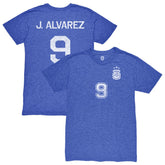 Julián Álvarez Argentina National Team 1863FC Retro Name & Number Tri-Blend T-Shirt Blue - FIFA World CUP