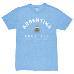 Argentina National Team 1863FC Three-Time World Champions Tri-Blend T-Shirt Light Blue - FIFA World CUP
