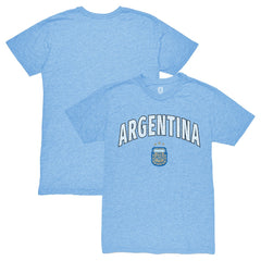 Argentina National Team 1863FC Retro Wordmark Tri-Blend T-Shirt Light Blue - FIFA World CUP