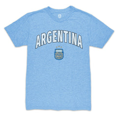 Argentina National Team 1863FC Retro Wordmark Tri-Blend T-Shirt Light Blue - FIFA World CUP