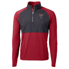 Atlanta Falcons Cutter & Buck Adapt Eco Knit Hybrid Recycled Raglan DryTec Quarter-Zip Top Red | NFL