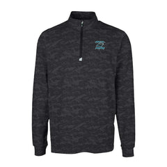 Carolina Panthers Cutter & Buck Traverse Camo Print Stretch DryTec Quarter-Zip Top Black | NFL
