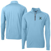 Carolina Panthers Cutter & Buck Adapt Eco Knit Stretch Recycled Raglan Quarter-Zip DryTec Top Light Blue | NFL