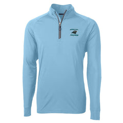 Carolina Panthers Cutter & Buck Adapt Eco Knit Stretch Recycled Raglan Quarter-Zip DryTec Top Light Blue | NFL