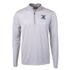Carolina Panthers Cutter & Buck Virtue Eco Pique Micro Stripe Recycled Quarter-Zip Jacket Gray | NFL