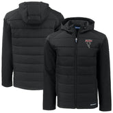 Atlanta Falcons Cutter & Buck Evoke Hybrid Eco Softshell Recycled Full-Zip Hoodie Jacket Black | NFL