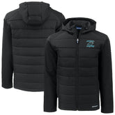 Carolina Panthers Cutter & Buck Evoke Hybrid Eco Softshell Recycled Full-Zip Hoodie Jacket Black | NFL