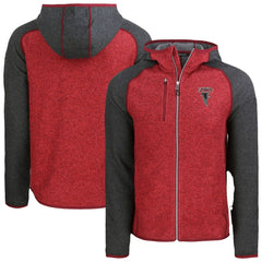 Atlanta Falcons Cutter & Buck Mainsail Hoodie Raglan Full-Zip Jacket Heather Red | NFL