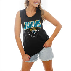 Jacksonville Jaguars Gameday Couture Women's Baby You're A Star Racerback Scoop Neck Tapered Tank Top Black | NFL