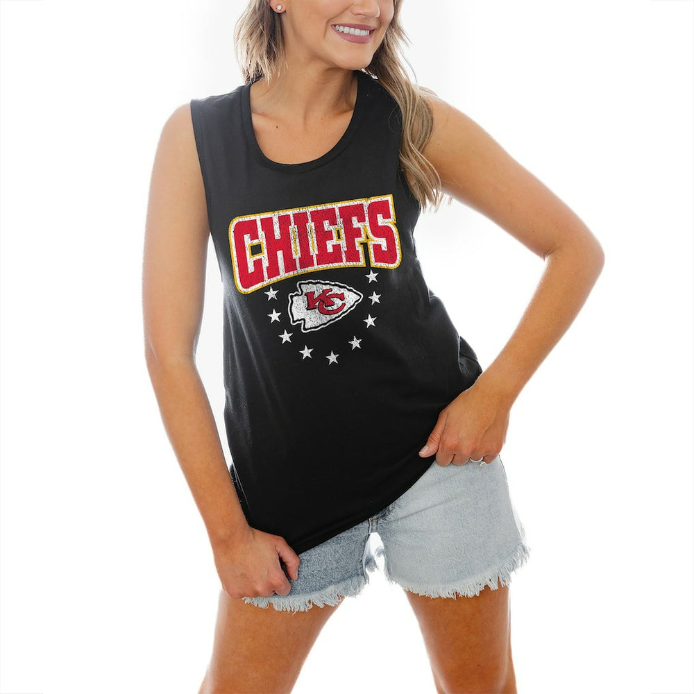 Kansas City Chiefs Gameday Couture Women's Baby You're A Star Racerback Scoop Neck Tapered Tank Top Black | NFL