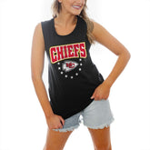 Kansas City Chiefs Gameday Couture Women's Baby You're A Star Racerback Scoop Neck Tapered Tank Top Black | NFL