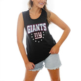 New York Giants Gameday Couture Women's Baby You're A Star Racerback Scoop Neck Tapered Tank Top Black | NFL