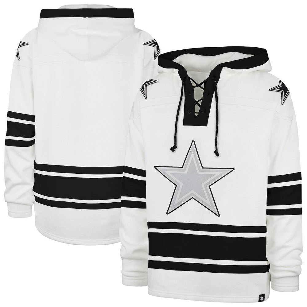 Dallas Cowboys '47 After Image Superior Lacer Pullover Hoodie White | 47 brand