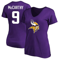 J.J. McCarthy Minnesota Vikings Women's Plus Size Fair Catch Name & Number Scoop Neck T-Shirt Purple | NFL