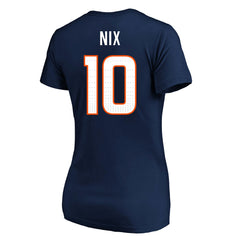 Bo Nix Denver Broncos Women's Plus Size Name & Number V-Neck T-Shirt Navy | Fanatics