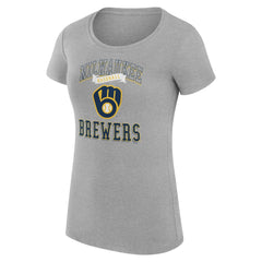 Milwaukee Brewers G-III 4Her by Carl Banks Women's Super-Slim Fit Lightweight Team Logo Graphic T-Shirt - MLB